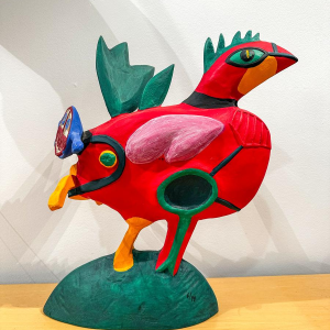 Guillaume Corneille, sculpture en plâtre oiseau, mouvement Cobra, 1999