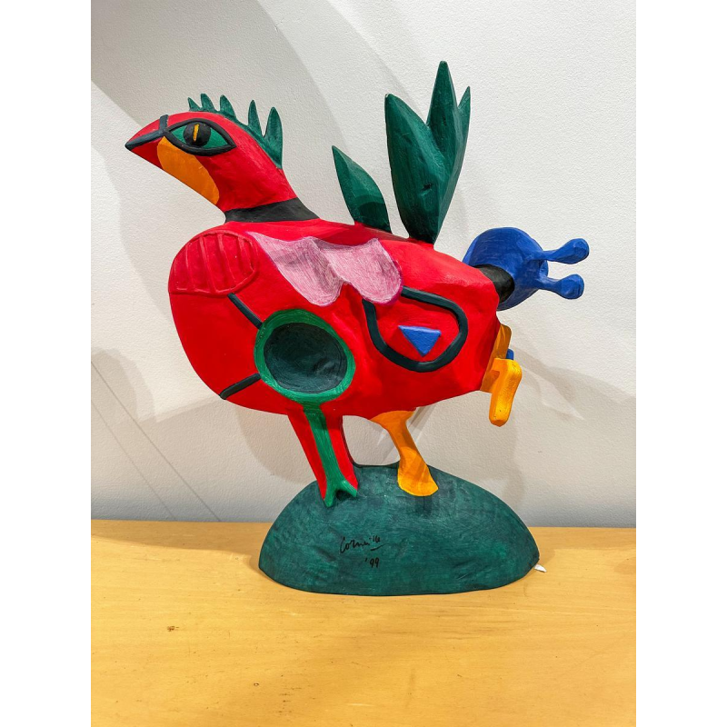 Guillaume Corneille, sculpture en plâtre oiseau, mouvement Cobra, 1999