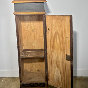 Column or small cabinet in black and gold painted wood, Italy, 19th century