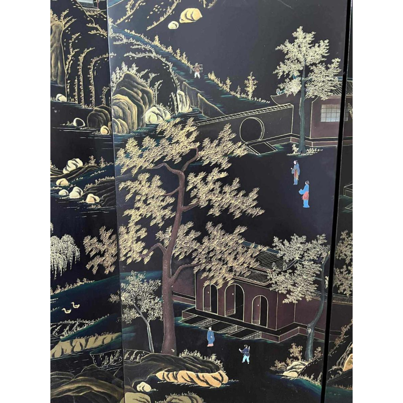 Six-panel Coromandel lacquer screen, China 20th century