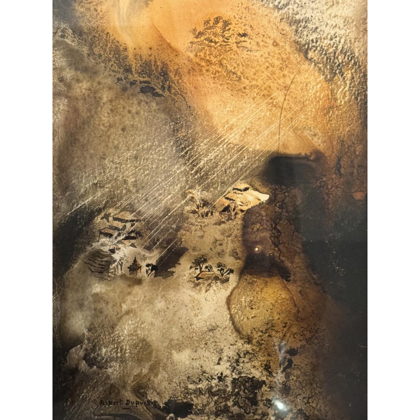 Albert DUPUIS «Composition abstraite» technique mixte aquarelle - gouache - encre