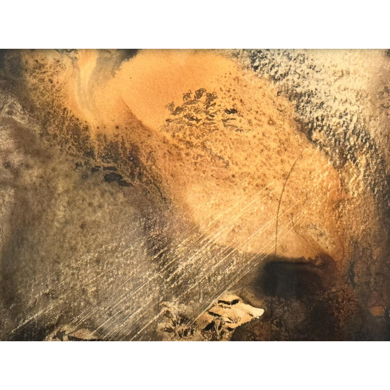 Albert DUPUIS “Abstract Composition” mixed media watercolor - gouache - ink