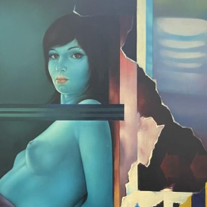 ERWIN MACKOWIAK "Déborah 75" tableau hyperrealiste Pop Art, huile sur toile 1975