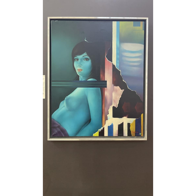 ERWIN MACKOWIAK "Deborah 75" hyperrealist Pop Art painting, oil on canvas, 1975