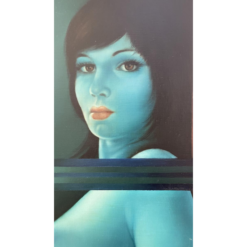 ERWIN MACKOWIAK "Deborah 75" hyperrealist Pop Art painting, oil on canvas, 1975