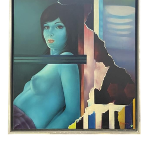 ERWIN MACKOWIAK "Déborah 75" tableau hyperrealiste Pop Art, huile sur toile 1975