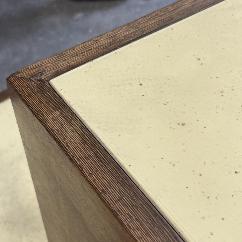 JEF VERBRAK, set of 2 coffee tables (paintings) in Wenge wood, modernist design, ca 1970