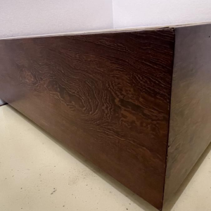 JEF VERBRAK, set van 2 salontafels (schilderijen) van wengéhout, modernistisch ontwerp, ca. 1970