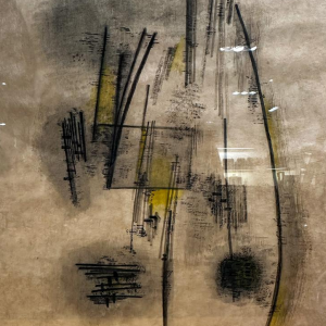 Kurt Lewy, ink on paper, geometric abstraction, 1959