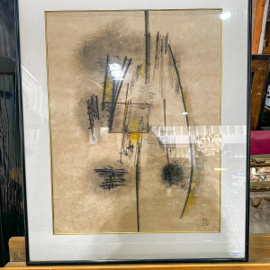 Kurt Lewy, encre sur papier, abstraction géométrique, 1959