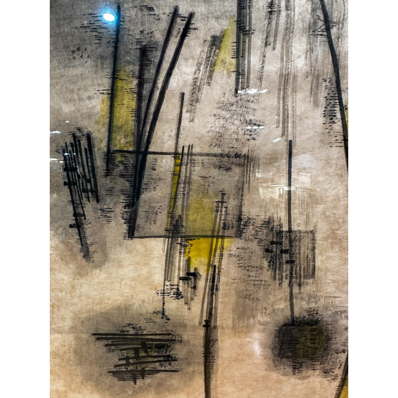 Kurt Lewy, inkt op papier, geometrische abstractie, 1959