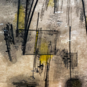 Kurt Lewy, encre sur papier, abstraction géométrique, 1959