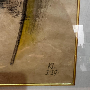 Kurt Lewy, inkt op papier, geometrische abstractie, 1959