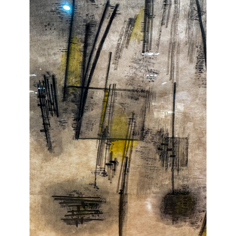 Kurt Lewy, ink on paper, geometric abstraction, 1959