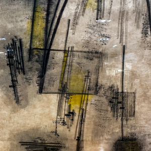 Kurt Lewy, inkt op papier, geometrische abstractie, 1959