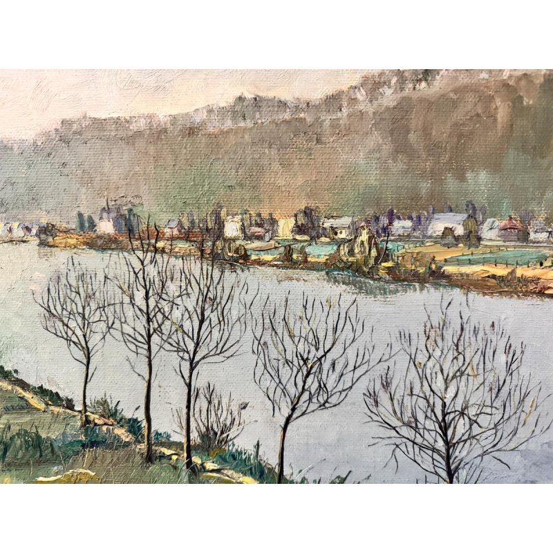 Jean-Marie GIVORD “Uitzicht op de Maas (richting Wépion?)” 1946 olieverfschilderij op doek