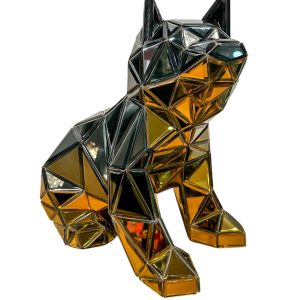 Olivier de Schrijver, sculpture 'Fairied Dog in Mirror and Chrome', 2000s