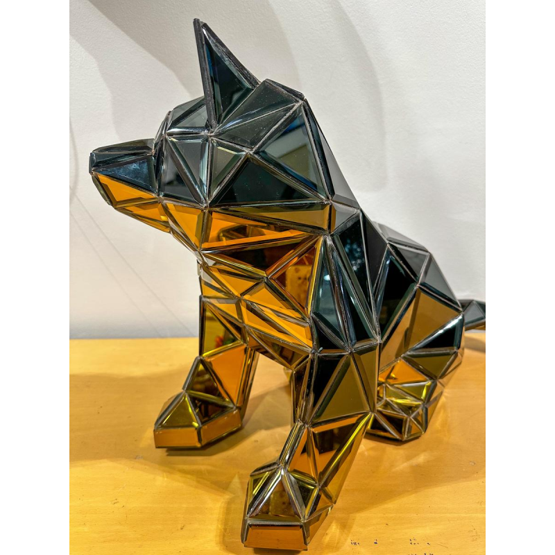 Olivier de Schrijver, sculptuur 'Feeënhond in spiegel en chroom', jaren 2000