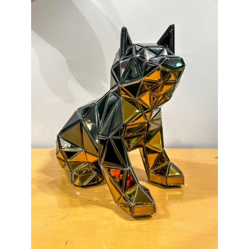 Olivier de Schrijver, sculpture 'Fairied Dog in Mirror and Chrome', 2000s