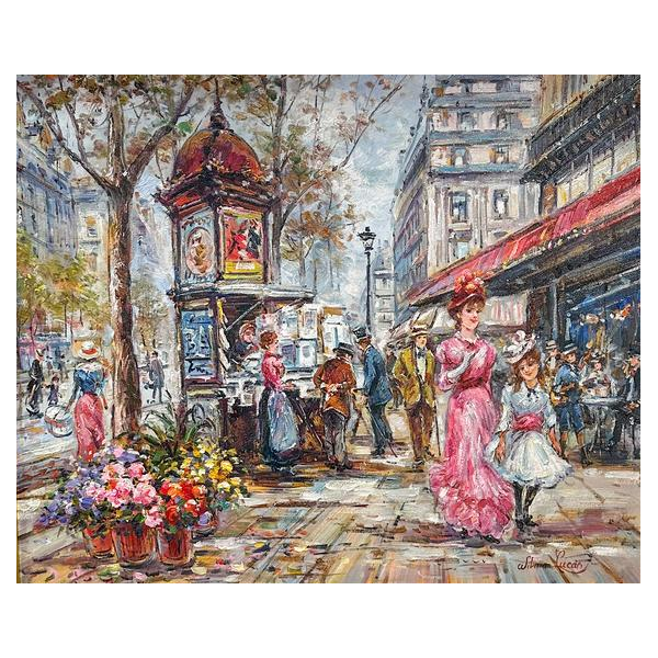 Wilma Lucas 'Boulevard Sébastopol in Paris' oil on canvas, 20th century