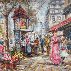 Wilma Lucas 'Boulevard Sébastopol in Paris' oil on canvas, 20th century
