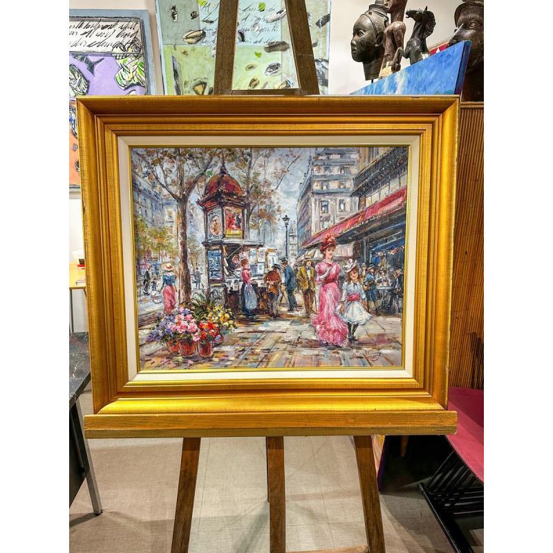 Wilma Lucas 'Boulevard Sébastopol à Paris' huile sur toile, 20e siècle