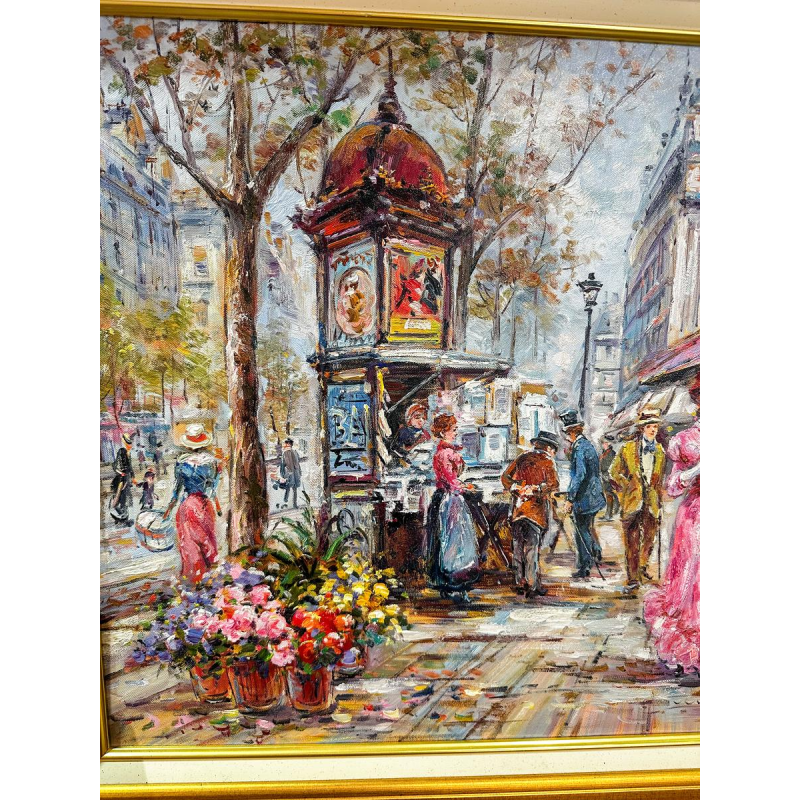 Wilma Lucas 'Boulevard Sébastopol in Paris' oil on canvas, 20th century