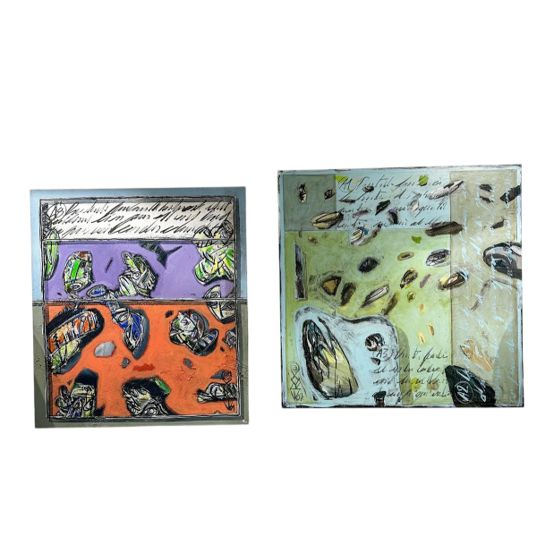 Eric Legrain, pair of paintings, oil on canvas, 21st century