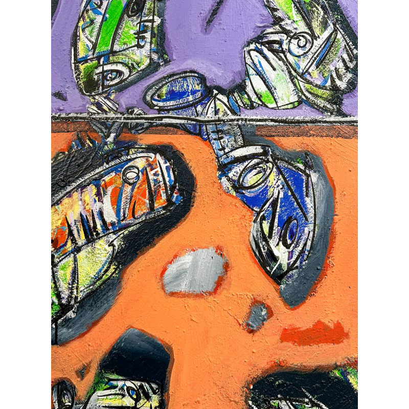 Eric Legrain, paire de tableaux, huile sur toile, 21e siècle