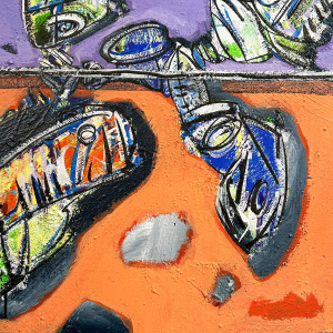 Eric Legrain, paire de tableaux, huile sur toile, 21e siècle