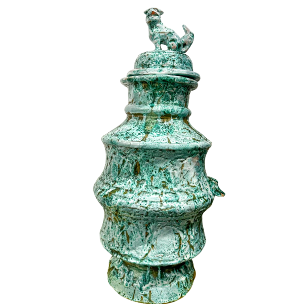 Emile-Bernard Donatien, large glazed terracotta pot, early 20th century