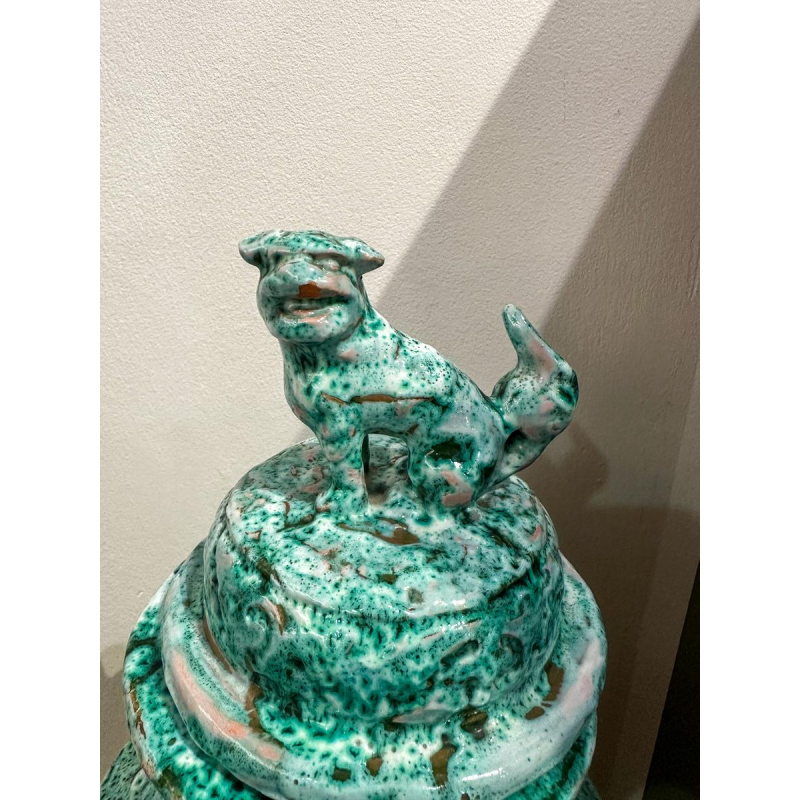 Emile-Bernard Donatien, grote geglazuurde terracotta pot, begin 20e eeuw