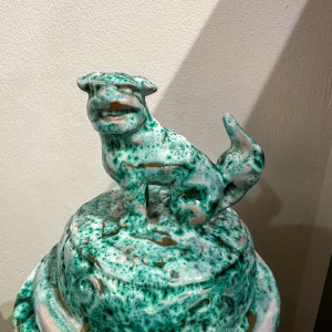 Emile-Bernard Donatien, large glazed terracotta pot, early 20th century