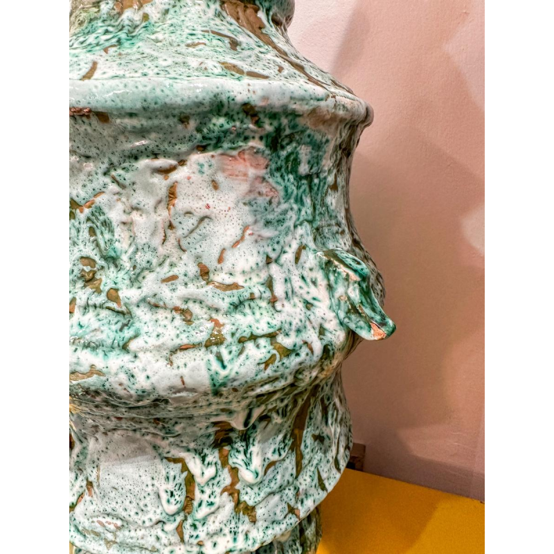 Emile-Bernard Donatien, large glazed terracotta pot, early 20th century