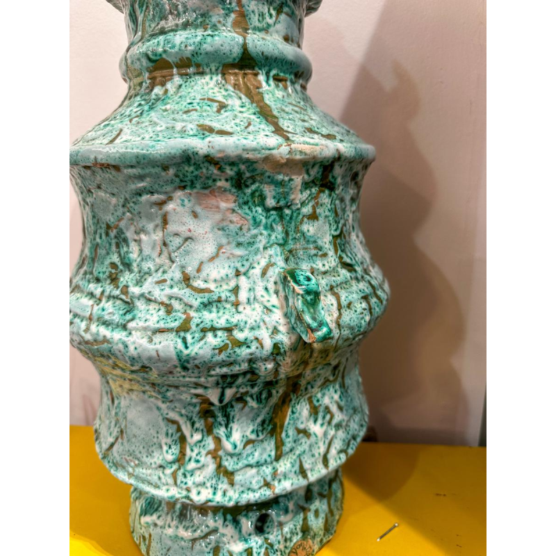 Emile-Bernard Donatien, large glazed terracotta pot, early 20th century