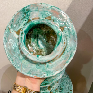 Emile-Bernard Donatien, large glazed terracotta pot, early 20th century