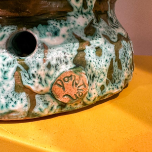 Emile-Bernard Donatien, large glazed terracotta pot, early 20th century