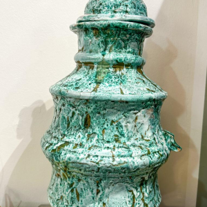 Emile-Bernard Donatien, large glazed terracotta pot, early 20th century