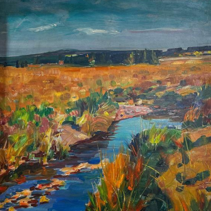 Lucien Hock, olieverf op doek, het Sourbrodt-veen, 1959