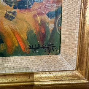 Lucien Hock, huile sur toile, la Fagne de Sourbrodt, 1959