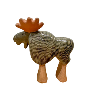 Lisa Larson pour Gustavsberg, sculpture d'un renne miniature en céramique, années 70