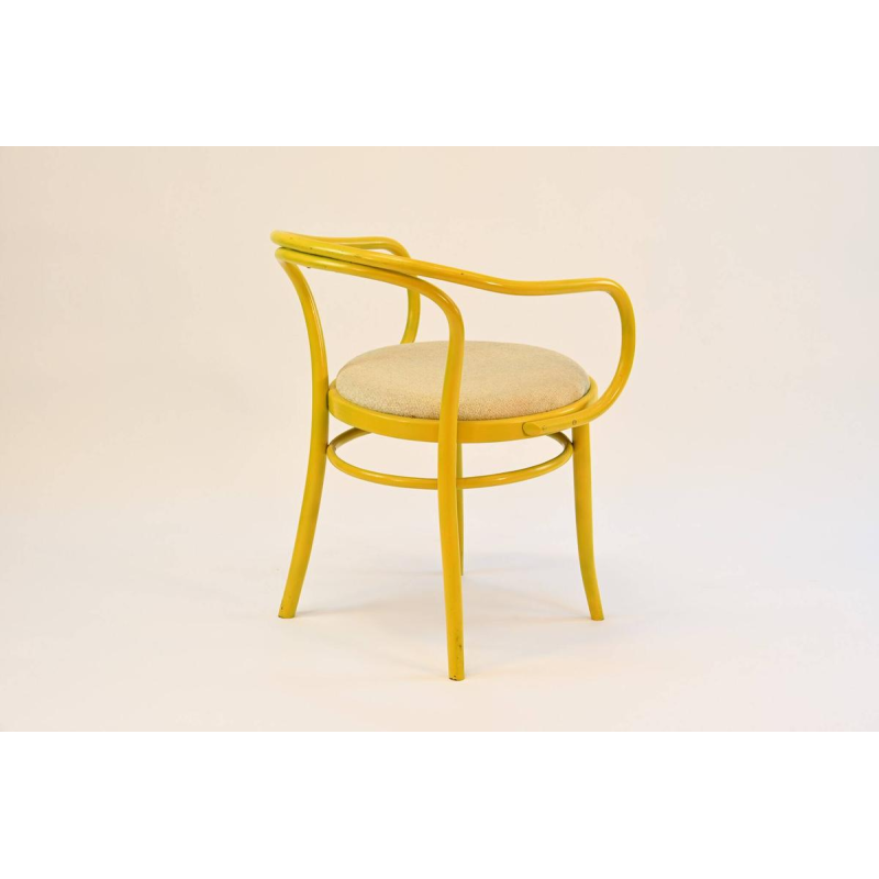 TON, fauteuil van gebogen hout (beuken) en stof, Tsjechoslowakije ca. 1960