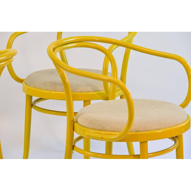 TON, bentwood (beech) and fabric armchair, Czechoslovakia ca 1960