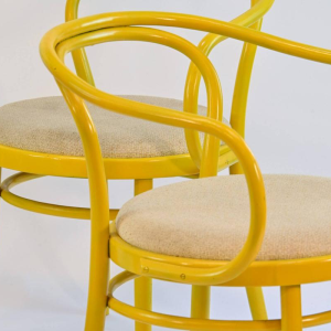 TON, bentwood (beech) and fabric armchair, Czechoslovakia ca 1960