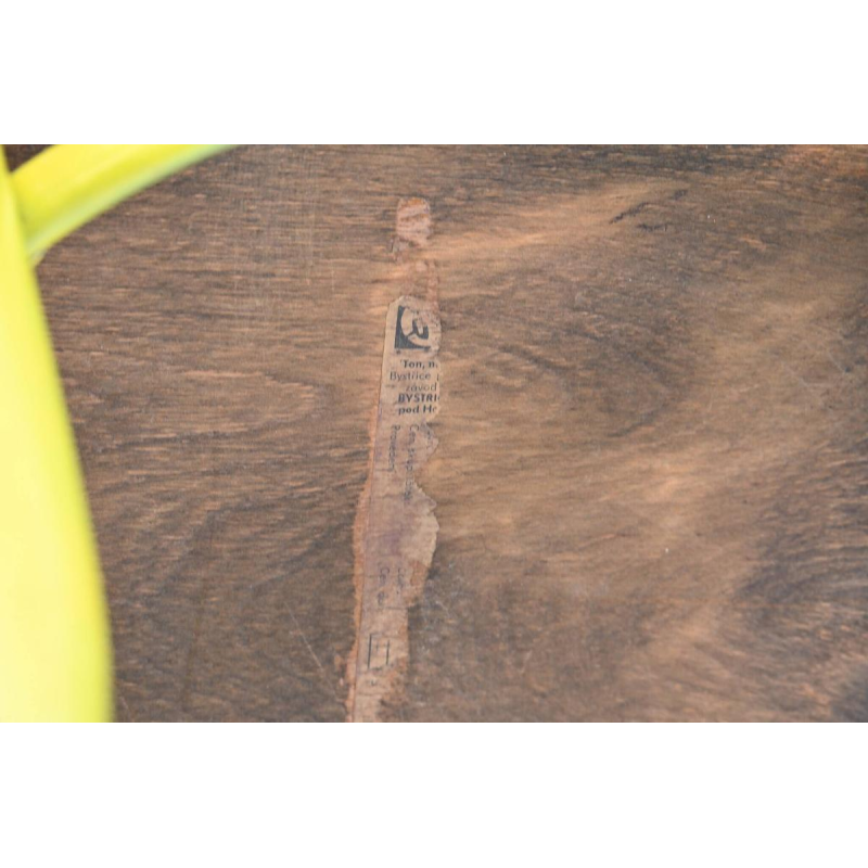 TON, fauteuil van gebogen hout (beuken) en stof, Tsjechoslowakije ca. 1960