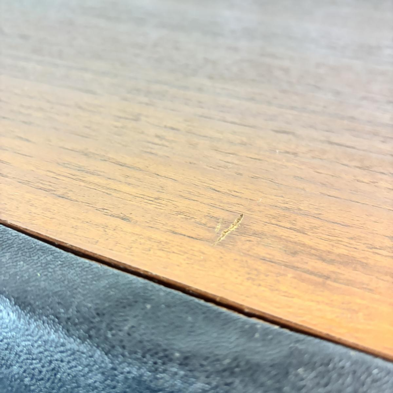 Modernist lowboard, imitation leather, wood and stainless steel, 1960