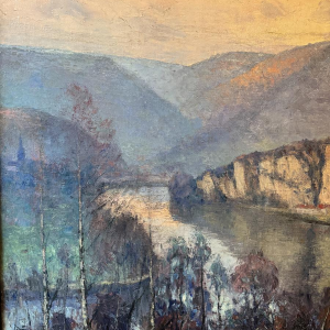 Eugène COLIGNON “Panorama towards the Meuse at WEPION - PROFONDEVILLE” oil painting on canvas