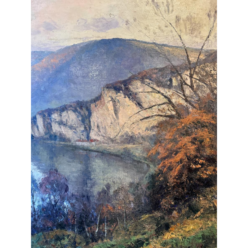 Eugène COLIGNON “Panorama towards the Meuse at WEPION - PROFONDEVILLE” oil painting on canvas