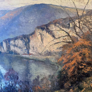 Eugène COLIGNON «Panorama vers la Meuse à WEPION - PROFONDEVILLE» peinture huile sur toile