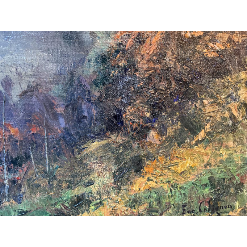 Eugène COLIGNON “Panorama towards the Meuse at WEPION - PROFONDEVILLE” oil painting on canvas